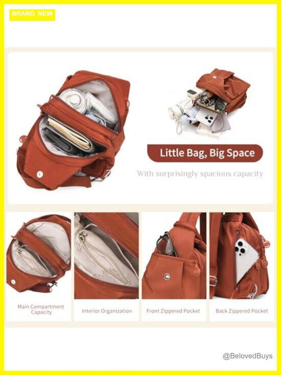 3-in-1 Anti Theft Convertible Tote Backpack Purse, Nylon Sling Bag for Travel main image 4